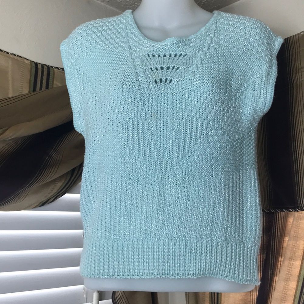 Vintage Baby Blue Knit Top | Cross-Country Knits. - Picture 2 of 8